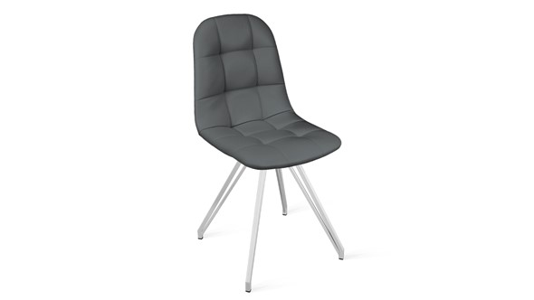 Обеденный стул Райс К4 (Белый матовый/Кож.зам Polo Graphite) в Шахтах - изображение