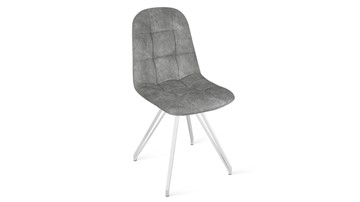 Обеденный стул Райс К4 (Белый матовый/Микровелюр Wellmart Silver) в Шахтах