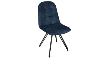 Обеденный стул Райс К4 (Черный муар/Микровелюр Wellmart Blue) в Батайске
