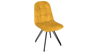 Обеденный стул Райс К4 (Черный муар/Микровелюр Wellmart Yellow) в Таганроге