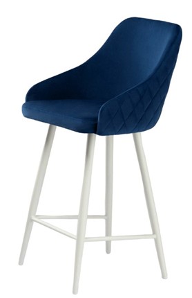 Обеденный стул Сальса Полубарная, Велюр CATALANA 16 (синий) / Белый муар в Таганроге - изображение
