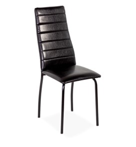 Обеденный стул Волна, прошивка горизонтально, каркас металл черный, Аттика черный в Шахтах