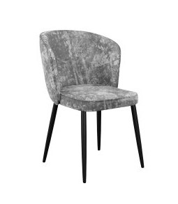 Обеденный стул DikLine 347 микровелюр M13 светло-серый, ножки черные, кант в цвет в Таганроге