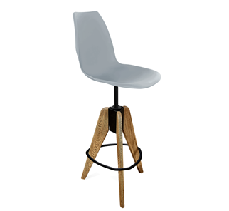 Барный стул SHT-ST29/S92 (серый ral 7040/брашированный коричневый/черный муар) в Шахтах - предосмотр