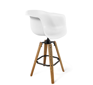 Барный стул SHT-ST31/S93 (белый/брашированный коричневый/черный муар) в Шахтах
