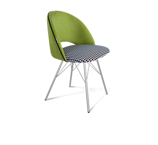 Обеденный стул SHT-ST34-3 / SHT-S37 (оливковый/гусиная лапка/хром лак) в Шахтах