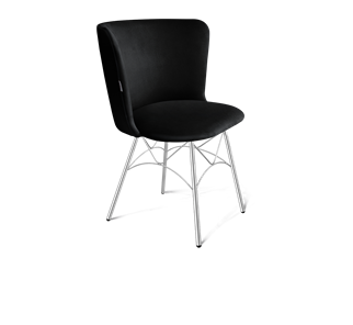 Обеденный стул SHT-ST36 / SHT-S107 (ночное затмение/хром лак) в Шахтах