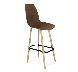 Барный стул SHT-ST29/S94 (коричневый ral 8014/прозрачный лак/черный муар) в Шахтах