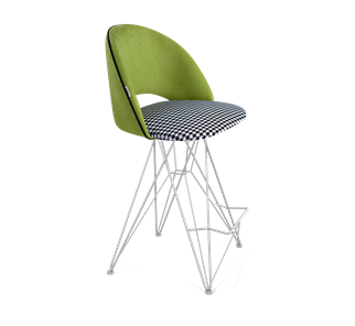 Полубарный стул SHT-ST34-3 / SHT-S66-1 (оливковый/гусиная лапка/хром лак) в Шахтах