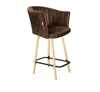 Полубарный стул SHT-ST42-1 / SHT-S94-1 (кофейный трюфель/прозрачный лак/черный муар) в Шахтах