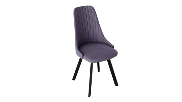 Обеденный стул Франк (паук) исп2 (Черный матовый/Микровелюр Фиолетовый) в Шахтах - изображение