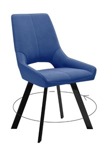 Обеденный стул 268 поворотный, микровелюр Z20 синий, ножки черные в Таганроге