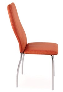 Кухонный стул Волна, каркас хром люкс, нубук -  оранжевый в Шахтах - предосмотр
