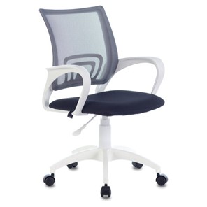 Офисное кресло Brabix Fly MG-396W (с подлокотниками, пластик белый, сетка, темно-серое) 532400 в Шахтах