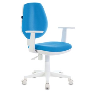 Кресло компьютерное Brabix Fancy MG-201W (с подлокотниками, пластик белый, голубое) 532411 в Шахтах - предосмотр