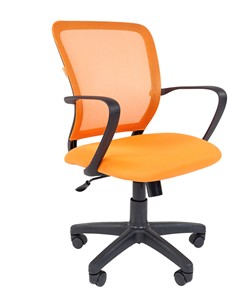 Кресло компьютерное CHAIRMAN 698 black TW, ткань, цвет оранжевый в Шахтах - предосмотр