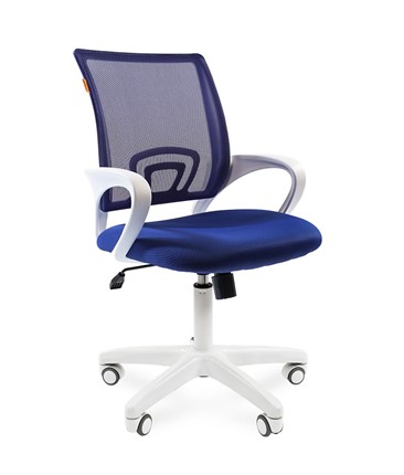 Кресло CHAIRMAN 696 white, ткань, цвет синий в Шахтах - изображение