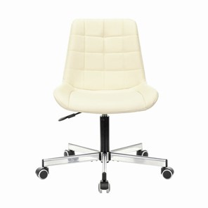 Офисное кресло Brabix Deco MG-316 (без подлокотников, пятилучие серебристое, экокожа, слоновая кость) 532081 в Шахтах