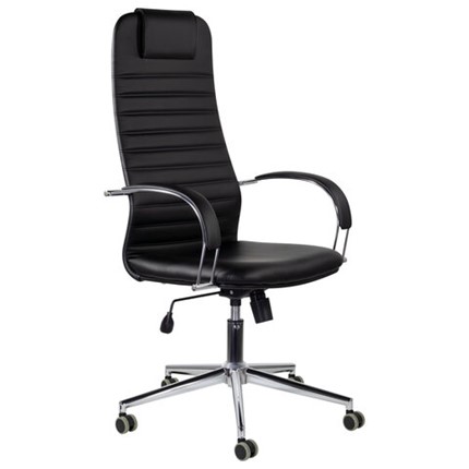 Офисное кресло Brabix Premium Pilot EX-610 CH (хром, кожзам, черное) 532418 в Шахтах - изображение