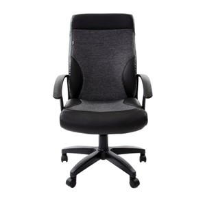 Кресло Brabix Trust EX-535 (экокожа черная, ткань серая) в Шахтах