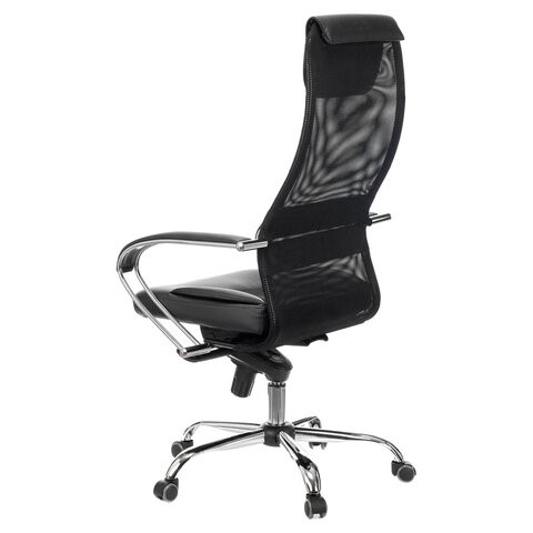 Офисное кресло Brabix Premium Stalker EX-609 PRO (хром, мультиблок, ткань-сетка/экокожа, черное) 532416 в Шахтах - изображение 4