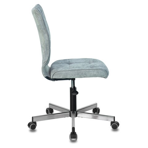Офисное кресло Brabix Stream MG-314 (без подлокотников, пятилучие серебристое, ткань, серо-голубое) 532395 в Шахтах - изображение 1