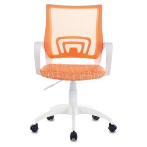 Офисное кресло Brabix Fly MG-396W (с подлокотниками, пластик белый, сетка, оранжевое с рисунком "Giraffe") 532402 в Шахтах - предосмотр 2