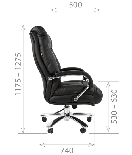 Офисное кресло CHAIRMAN 405 черное нат.кожа/экокожа в Шахтах - изображение 4