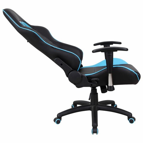 Компьютерное кресло Brabix GT Master GM-110 (две подушки, экокожа, черное/голубое) 531928 в Шахтах - изображение 4