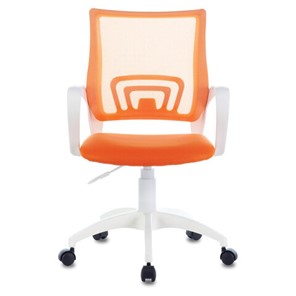 Офисное кресло Brabix Fly MG-396W (с подлокотниками, пластик белый, сетка, оранжевое) 532401 в Шахтах - предосмотр 1