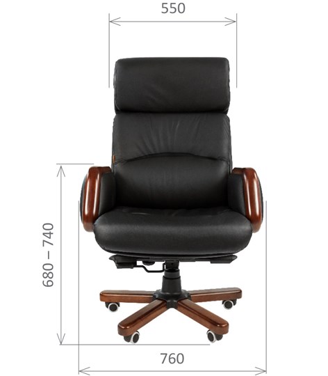 Кресло CHAIRMAN 417 кожа черная в Шахтах - изображение 1