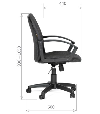 Офисное кресло CHAIRMAN 681 Ткань C-3 черное в Батайске - изображение 2