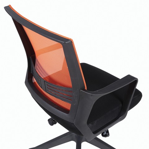 Кресло офисное Brabix Balance MG-320 (с подлокотниками, комбинированное черное/оранжевое) 531832 в Шахтах - изображение 6