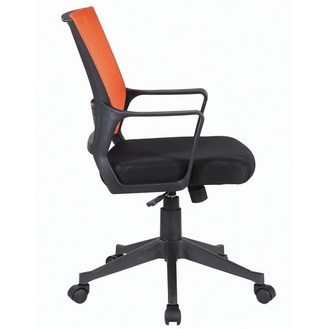 Кресло офисное Brabix Balance MG-320 (с подлокотниками, комбинированное черное/оранжевое) 531832 в Шахтах - изображение 1