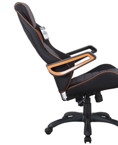 Кресло Brabix Techno Pro GM-003 (ткань, черное/серое, вставки оранжевые) в Шахтах - предосмотр 1