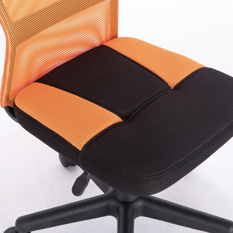 Компьютерное кресло Brabix Smart MG-313 (без подлокотников, комбинированное, черное/оранжевое) 531844 в Шахтах - изображение 6