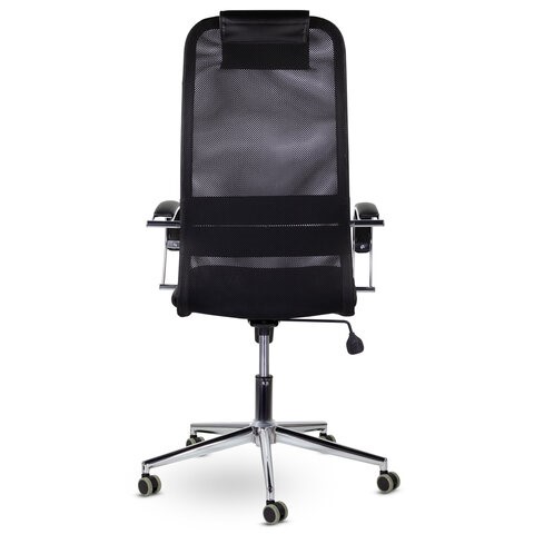 Кресло компьютерное Brabix Premium Pilot EX-610 CH (хром, ткань-сетка, черное) 532417 в Шахтах - изображение 4