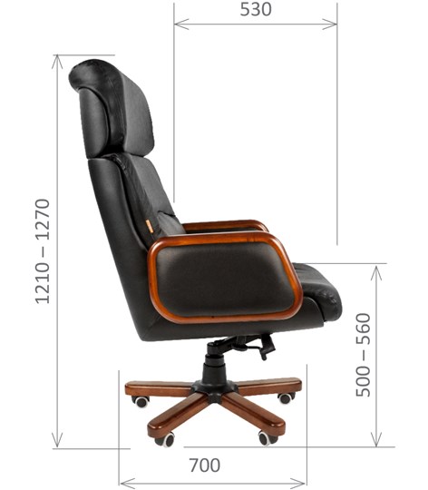 Кресло CHAIRMAN 417 кожа черная в Шахтах - изображение 2