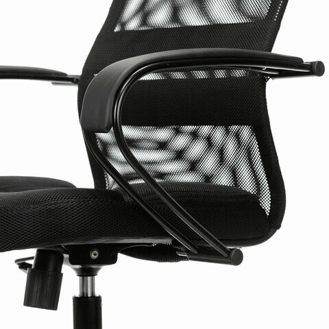 Офисное кресло Brabix Premium Stalker EX-608 PL (ткань-сетка/кожзам, черное) 532090 в Шахтах - изображение 8