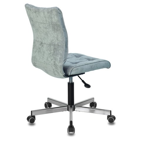 Офисное кресло Brabix Stream MG-314 (без подлокотников, пятилучие серебристое, ткань, серо-голубое) 532395 в Шахтах - изображение 2