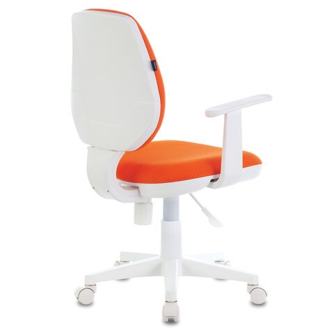 Офисное кресло Brabix Fancy MG-201W (с подлокотниками, пластик белый, оранжевое) 532410 в Ростове-на-Дону - изображение 2