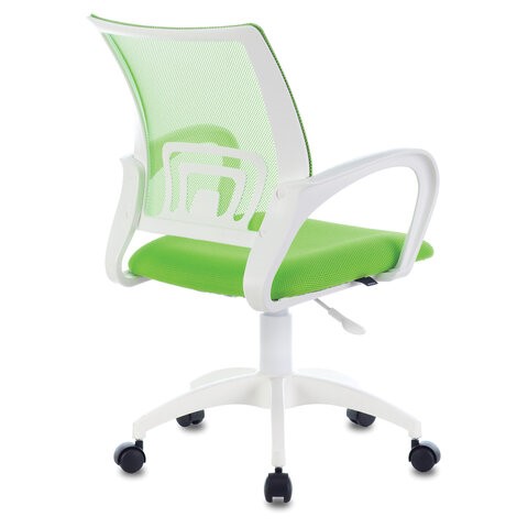 Офисное кресло Brabix Fly MG-396W (с подлокотниками, пластик белый, сетка, салатовое) 532403 в Шахтах - изображение 2