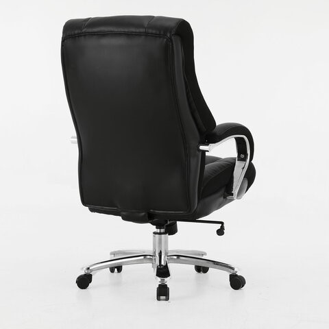 Офисное кресло Brabix Premium Bomer HD-007 (рециклированная кожа, хром, черное) 531939 в Шахтах - изображение 2
