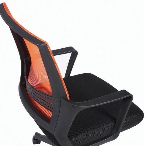 Кресло офисное Brabix Balance MG-320 (с подлокотниками, комбинированное черное/оранжевое) 531832 в Шахтах - изображение 7