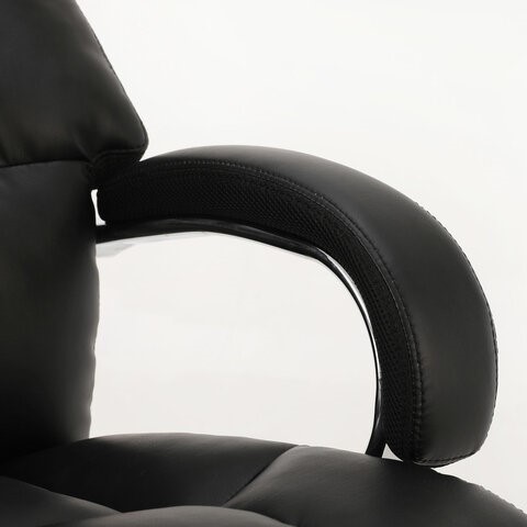 Офисное кресло Brabix Premium Bomer HD-007 (рециклированная кожа, хром, черное) 531939 в Шахтах - изображение 4