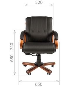 Кресло CHAIRMAN 653M кожа черная в Батайске - предосмотр 1
