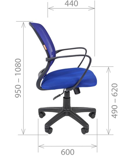 Кресло офисное CHAIRMAN 698 black TW-05, ткань, цвет синий в Шахтах - изображение 2