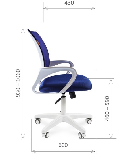 Кресло CHAIRMAN 696 white, ткань, цвет синий в Шахтах - изображение 2