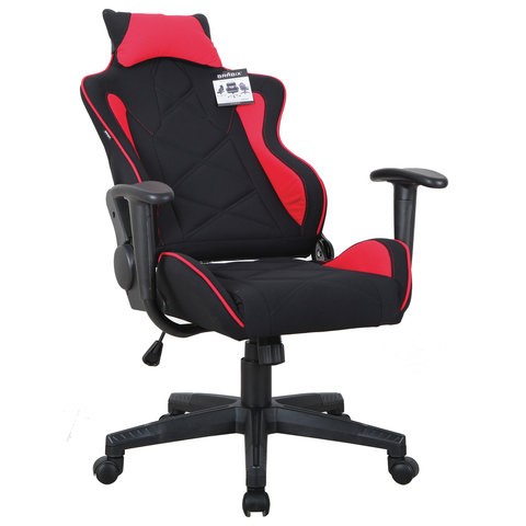 Компьютерное кресло Brabix GT Racer GM-100 (подушка, ткань, черное/красное) 531820 в Шахтах - изображение 1