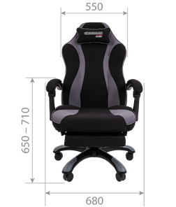 Кресло игровое CHAIRMAN GAME 35 с выдвижной подставкой для ног Ткань черная / Ткань оранжевая в Шахтах - предосмотр 5